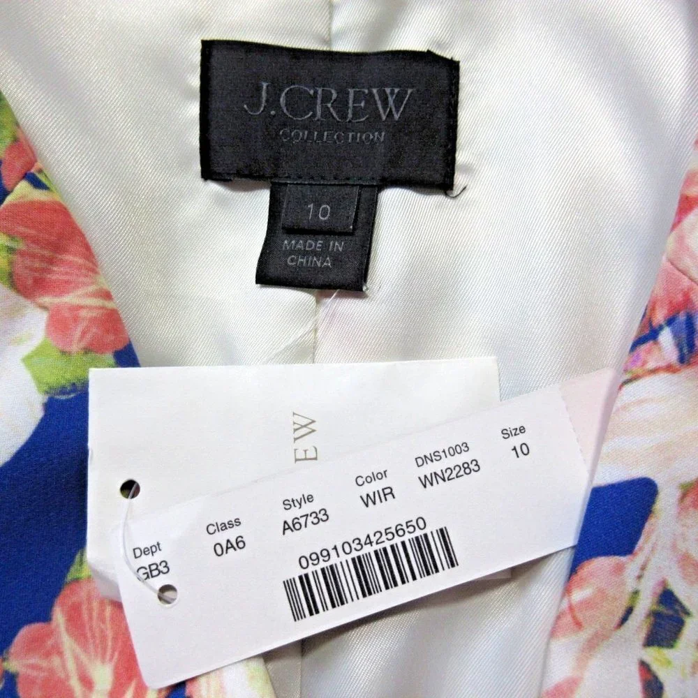 NWT J.Crew Collection Floral Silk Blazer in Warm Iris Lightweight Jacket 10